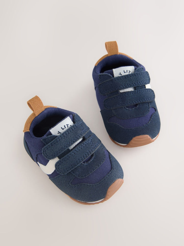 Navy Baby Touch Fastening Trainers (0-2mths) - Size Up To 3 Months (50 - 62cm)