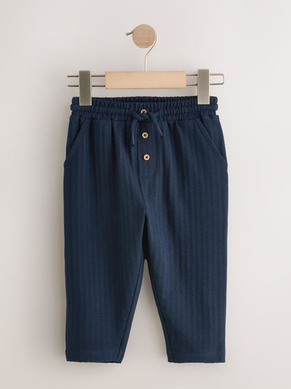 Navy Blue Textured Jersey Joggers (3mths-7yrs) - Size 3-6 Months (62-68cm) - Navy Blue