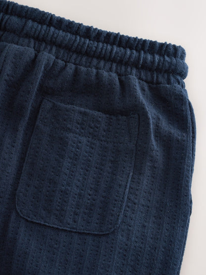 Navy Blue Textured Jersey Joggers (3mths-7yrs) - Size 3-6 Months (62-68cm)