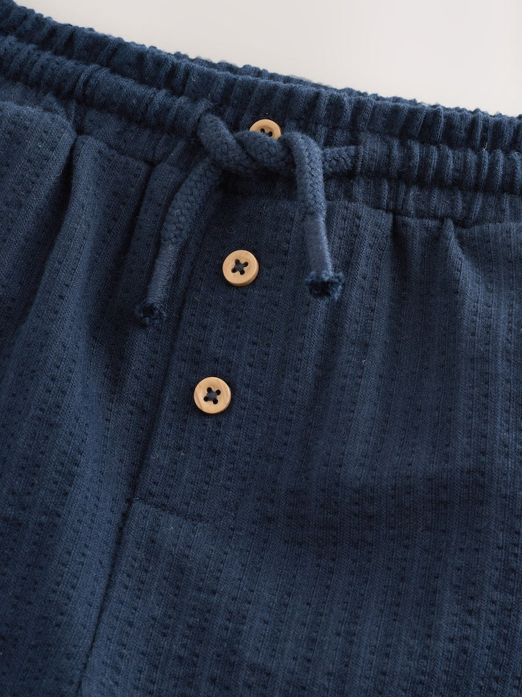 Navy Blue Textured Jersey Joggers (3mths-7yrs) - Size 3-6 Months (62-68cm)
