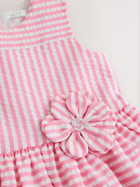 Pink Stripe Corsage Prom Dress (3mths-8yrs)