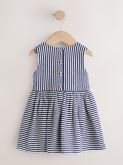 Navy Stripe Corsage Prom Dress (3mths-8yrs)