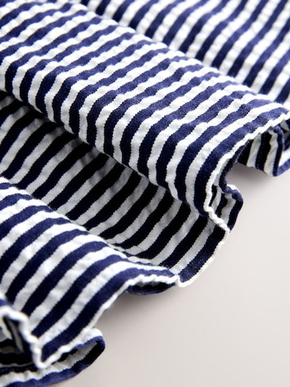 Navy Stripe Corsage Prom Dress (3mths-8yrs)