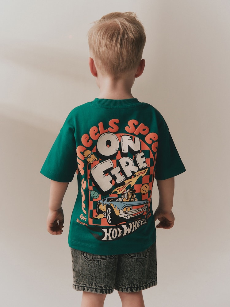 Forest Green Hot Wheels Short Sleeve T-Shirt (9mths-8yrs)