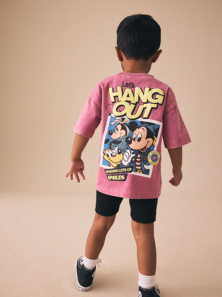 Pink/Black Mickey Mouse T-Shirt and Shorts Set (3mths-8yrs)