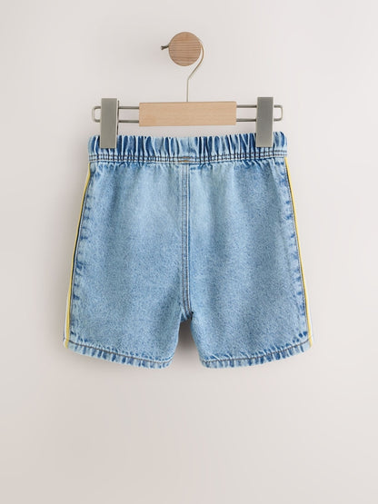 Blue Side Stripe Pull On Loose Denim
