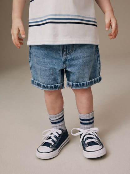 Mid Blue Denim Shorts (3mths-7yrs) - Mid Blue Denim / 12-18 Months (80-86cm)