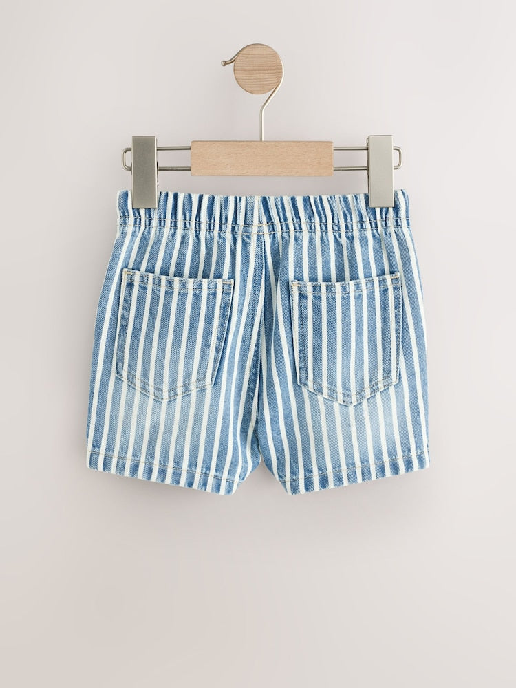 Blue/White Stripe Pull On Loose Denim