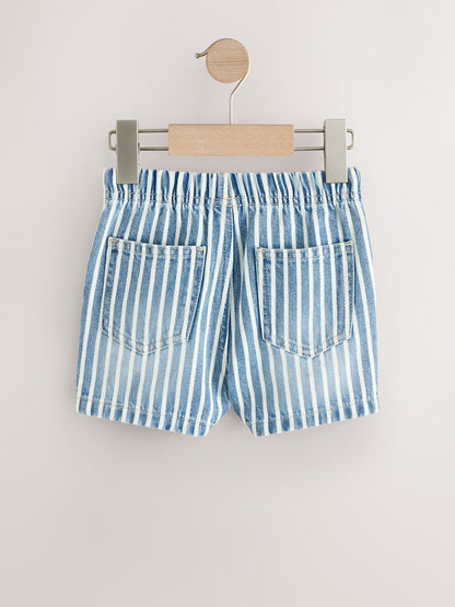 Blue/White Stripe Pull On Loose Denim