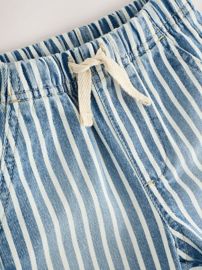 Blue/White Stripe Pull On Loose Denim