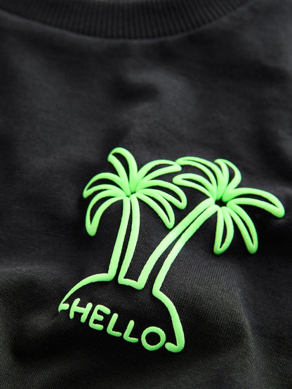 Coral/Aqua/Black Slogan