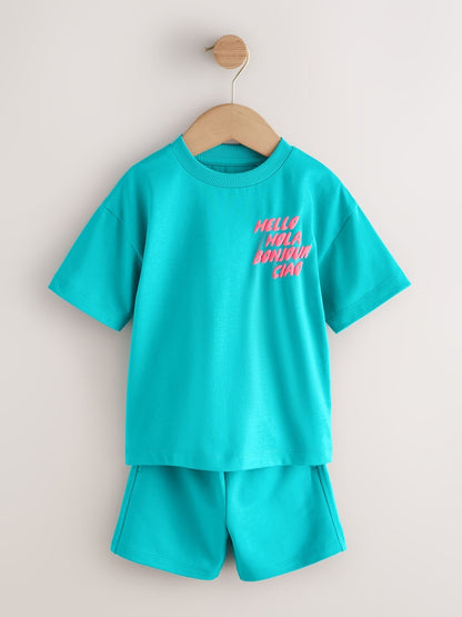 Coral/Aqua/Black Slogan
