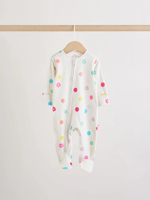 Yellow Two Way Zip Baby Sleepsuits 4 Pack (0mths-2yrs)