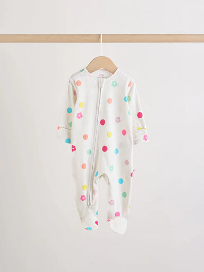Yellow Two Way Zip Baby Sleepsuits 4 Pack (0mths-2yrs)