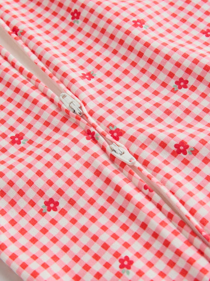 Red/Pink Two Way Zip Baby Sleepsuits 4 Pack (0mths-3yrs)