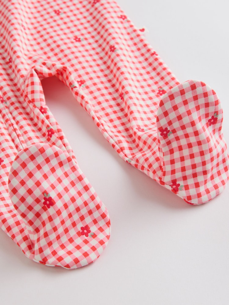 Red/Pink Two Way Zip Baby Sleepsuits 4 Pack (0mths-3yrs)