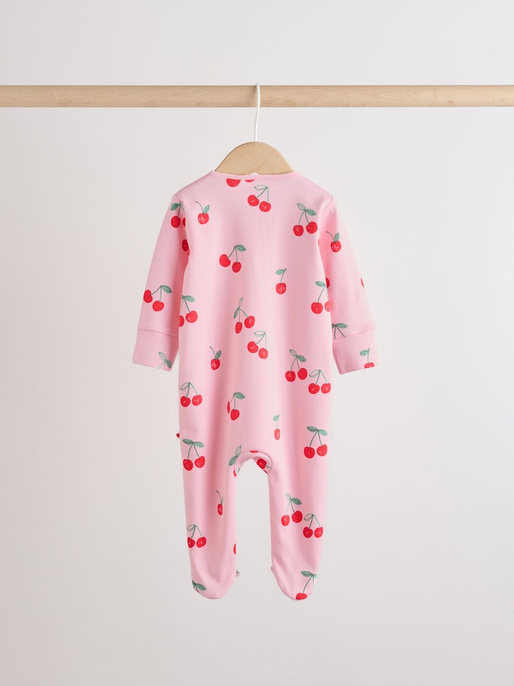 Red/Pink Two Way Zip Baby Sleepsuits 4 Pack (0mths-3yrs)