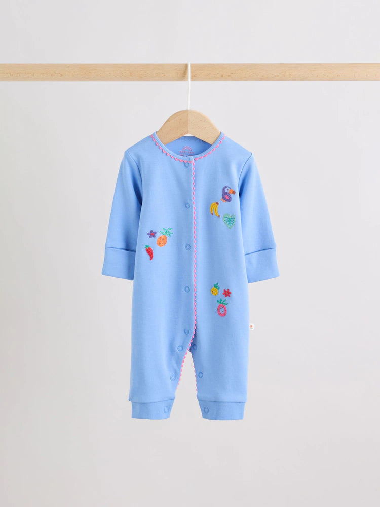 Blue/Pink Baby Sleepsuits 3 Pack (0mths-3yrs)