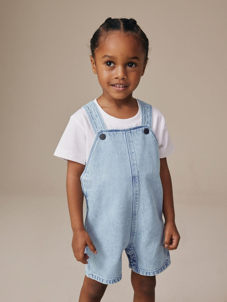 Light Blue Denim Dungarees (3mths-7yrs) - Light Blue / 12-18 Months (80-86cm)