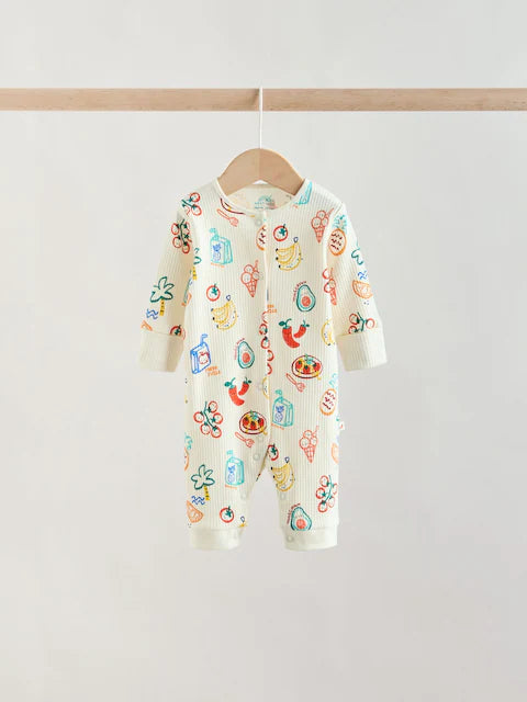 Multi Chilli Print Baby Sleepsuits 3 Pack (0mths-3yrs)