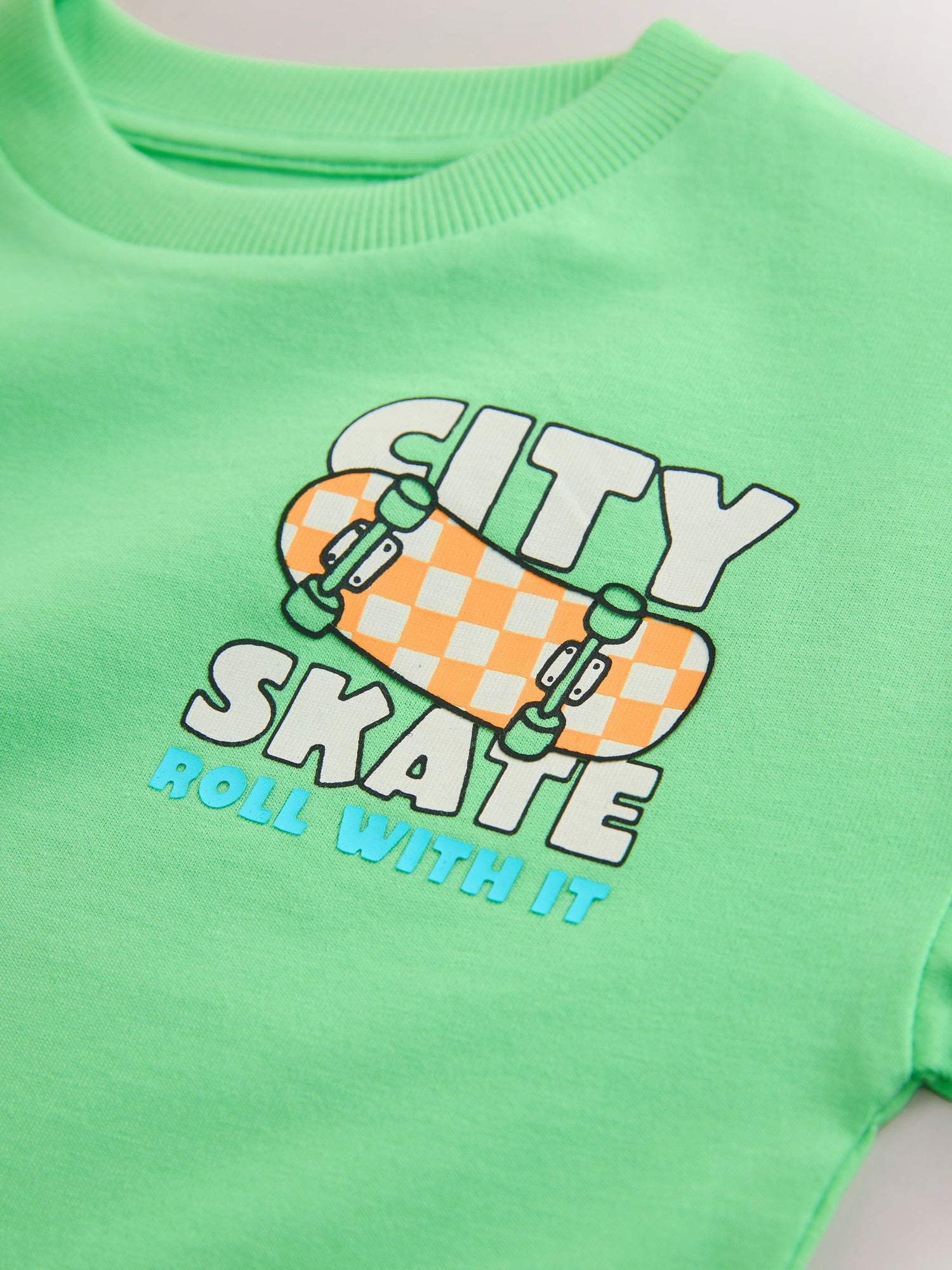 Green Skateboard Short Sleeve Back Print T-Shirt (3mths-7yrs) - Size 3-6 Months (62-68cm)