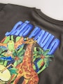Charcoal Grey Sao Paulo Short Sleeve Back Print T-Shirt (3mths-7yrs) - Size 3-6 Months (62-68cm)