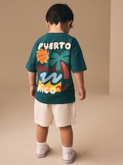 Teal Blue Puerto Rico Short Sleeve Back Print T-Shirt (3mths-7yrs) - Size 3-6 Months (62-68cm)