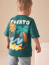 Teal Blue Puerto Rico Short Sleeve Back Print T-Shirt (3mths-7yrs) - Teal Blue Puerto Rico / 12-18 Months (80-86cm)