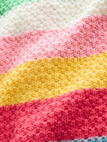 Rainbow Striped Cardigan (3mths-7yrs) - Size 3-6 Months (62-68cm)