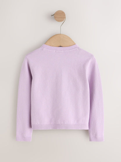 Lilac Purple Cardigan (3mths-10yrs) - Size 3-6 Months (62-68cm)