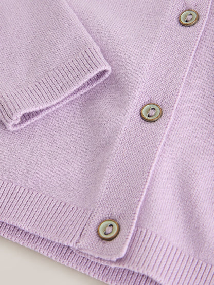 Lilac Purple Cardigan (3mths-10yrs) - Size 3-6 Months (62-68cm)