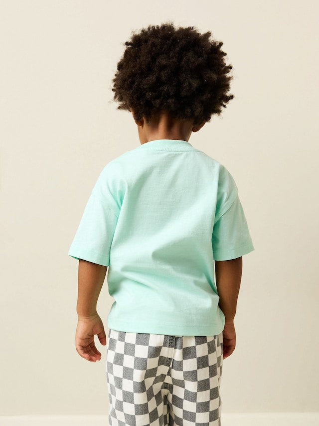 Mint Green Smile Short Sleeve Small Graphic T-Shirt (3mths-8yrs) - Size 3-6 Months (62-68cm)
