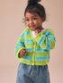Green/Blue V-Neck Crochet Cardigan (3mths-7yrs) - Size 3-6 Months (62-68cm) - Green/Blue