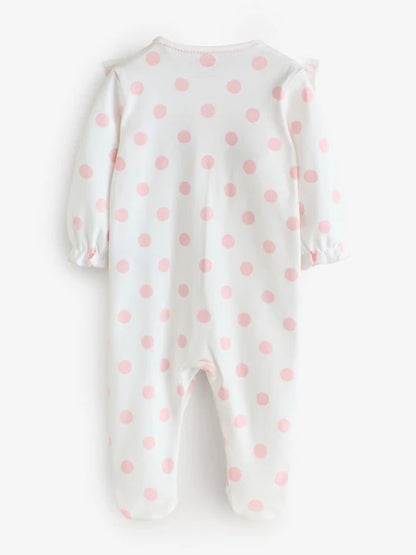 Pink/White Cath Kidston Baby Sleepsuits 3 Pack