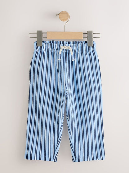 Blue Navy Stripe Textured Lightweight Joggers (3mths-7yrs) - Size 3-6 Months (62-68cm)