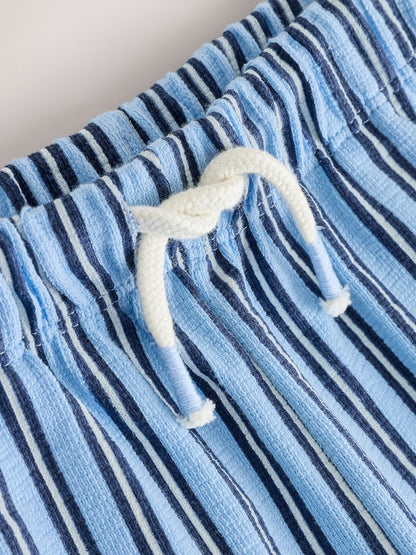 Blue Navy Stripe Textured Lightweight Joggers (3mths-7yrs) - Size 3-6 Months (62-68cm)