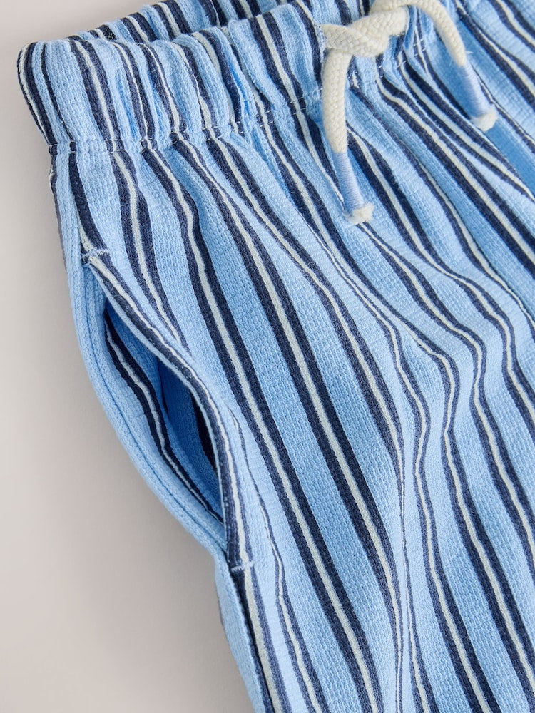 Blue Navy Stripe Textured Lightweight Joggers (3mths-7yrs) - Size 3-6 Months (62-68cm)