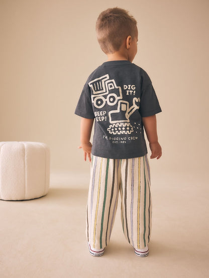 Multi Pastel Stripe Textured Lightweight Joggers (3mths-7yrs) - Size 3-6 Months (62-68cm)