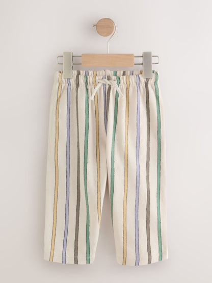 Multi Pastel Stripe Textured Lightweight Joggers (3mths-7yrs) - Size 3-6 Months (62-68cm)