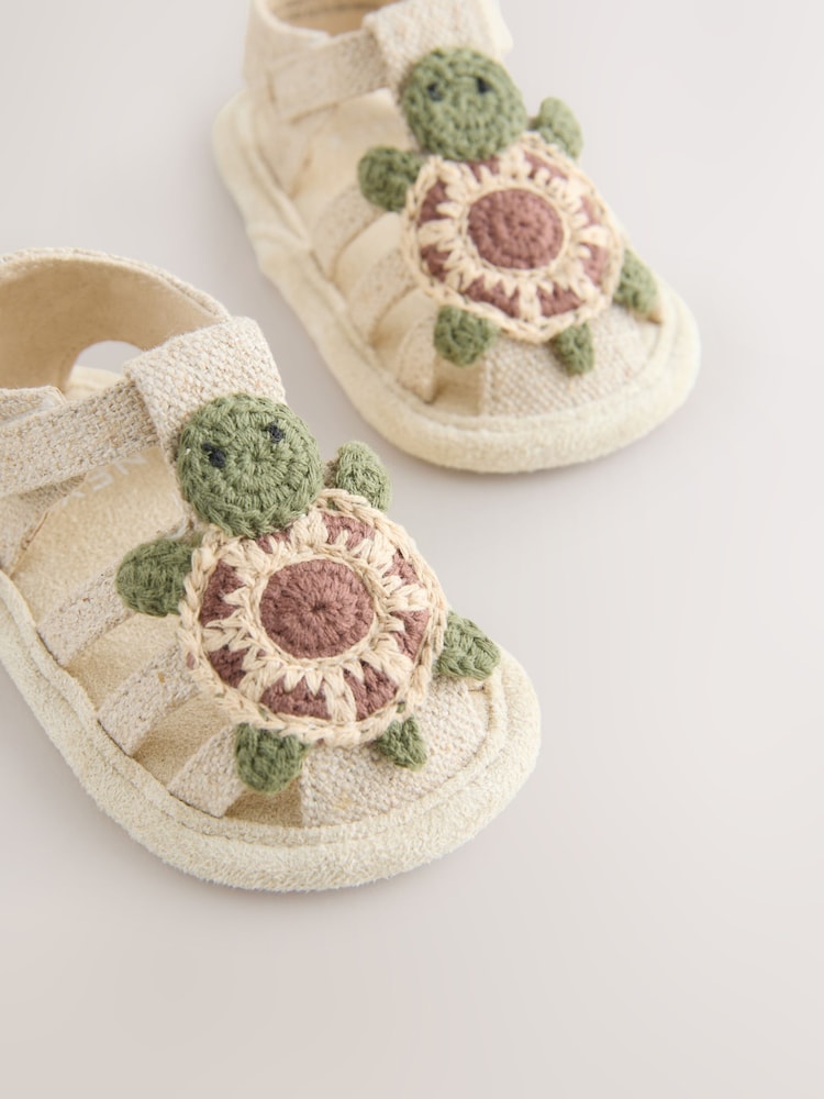 Neutral Turtle Baby Fisherman Sandals (0-2mths) - Size Up To 3 Months (50 - 62cm)