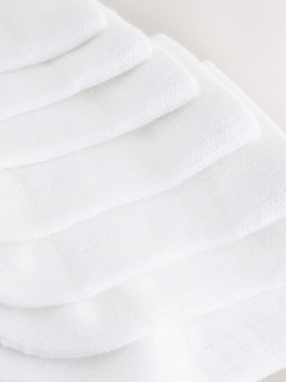 White 7 Pack Baby Socks (0mths-2yrs) - Size 50cm (First Size)