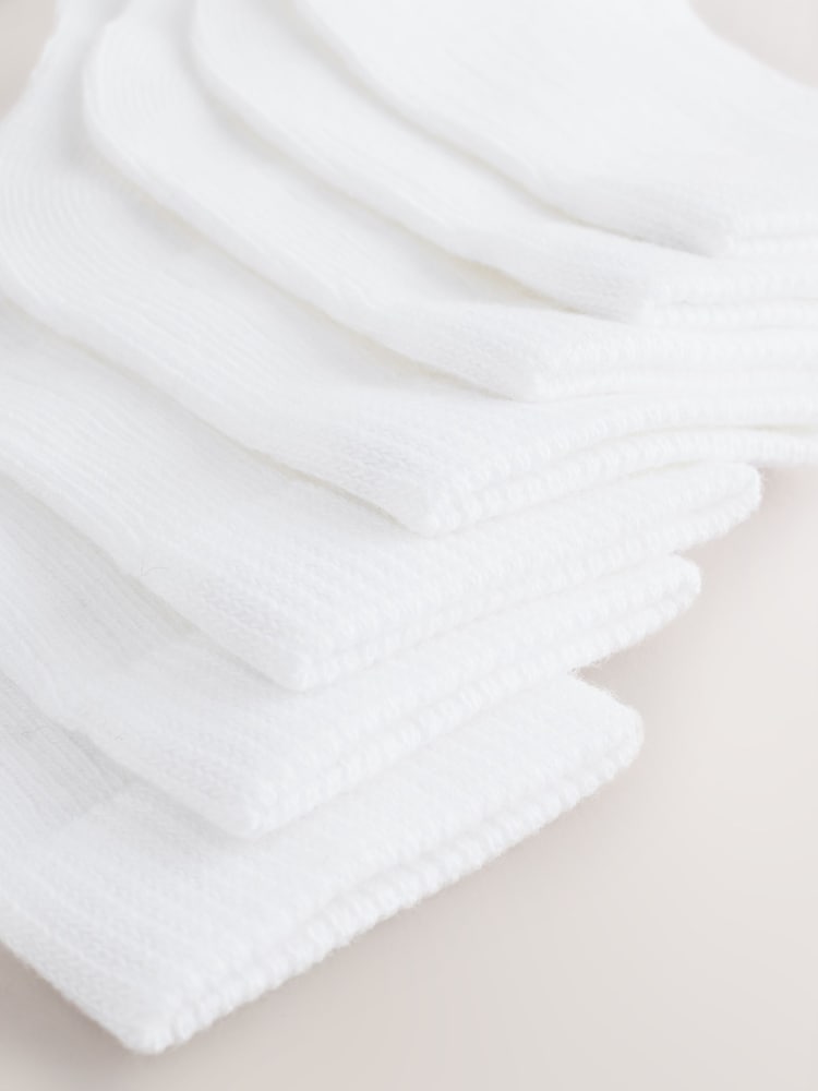 White 7 Pack Baby Socks (0mths-2yrs) - Size 50cm (First Size)