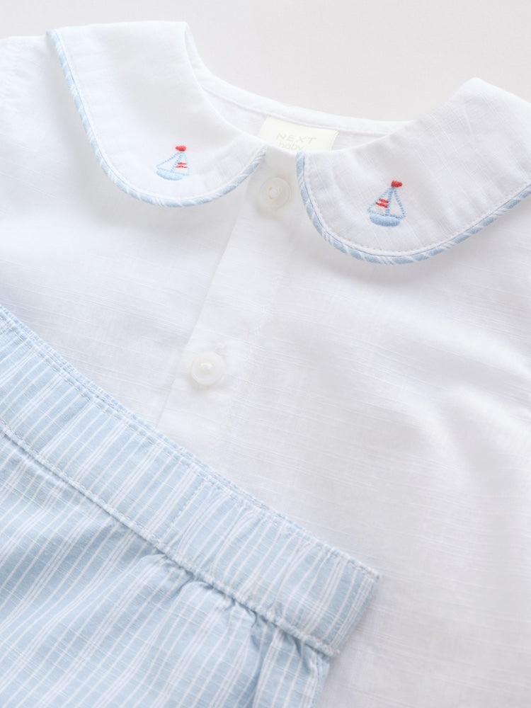 Blue Nautical Smart Shirt and Shorts Baby Set (0mths-2yrs)