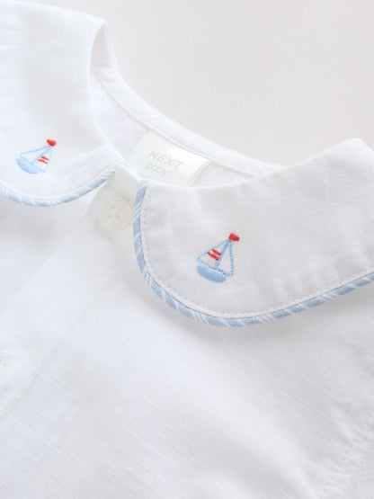 Blue Nautical Smart Shirt and Shorts Baby Set (0mths-2yrs)