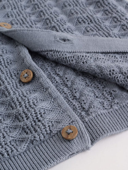 Blue Knitted Top and Shorts Baby Set (0mths-2yrs)