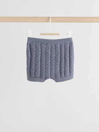 Blue Knitted Top and Shorts Baby Set (0mths-2yrs)