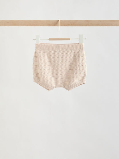 Neutral/Bright Farm Knitted Top and Shorts Baby Set (0mths-2yrs)