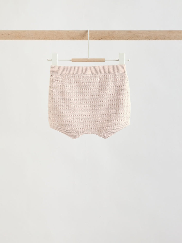 Neutral/Bright Farm Knitted Top and Shorts Baby Set (0mths-2yrs)