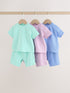 Blue/Lilac/Green Tops and Shorts 6 Piece Baby Set (0mths-2yrs) - Blue/Lilac/Green / 12-18 Months (80-86cm)