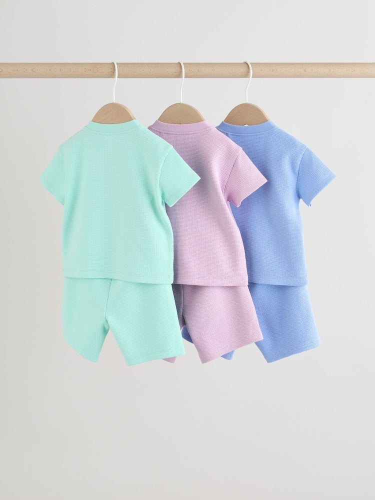 Blue/Lilac/Green Tops and Shorts 6 Piece Baby Set (0mths-2yrs)